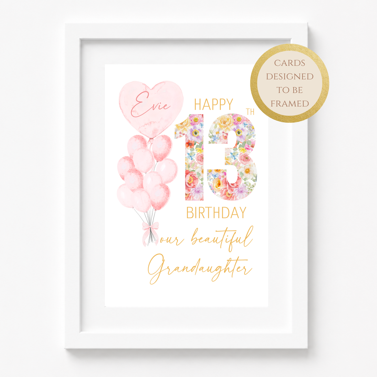 Personalized Daughter's 13th Birthday Card with Custom Name