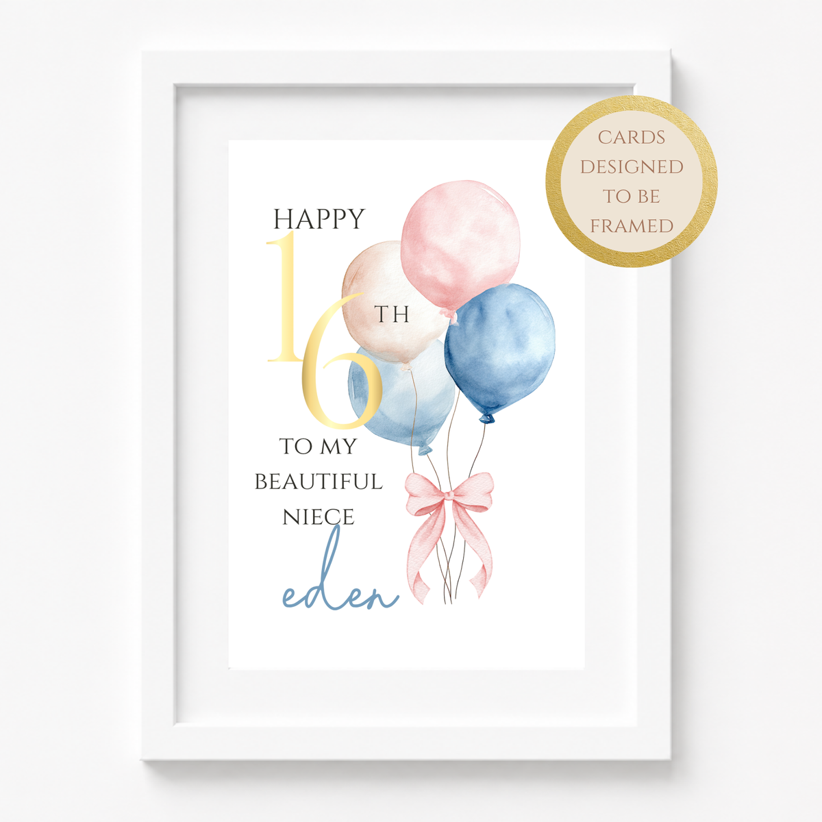 Personalized Daughter's 16th Birthday Card with Custom Name
