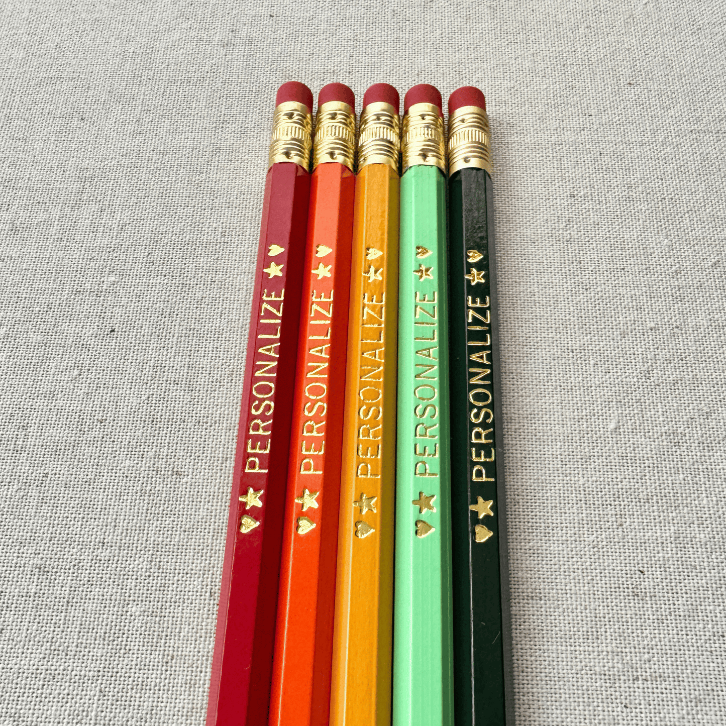 5 Personalized Pencil Set CITRUS GLAZE