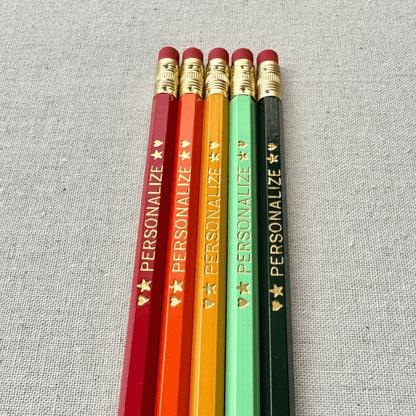 5 Personalized Pencil Set CITRUS GLAZE