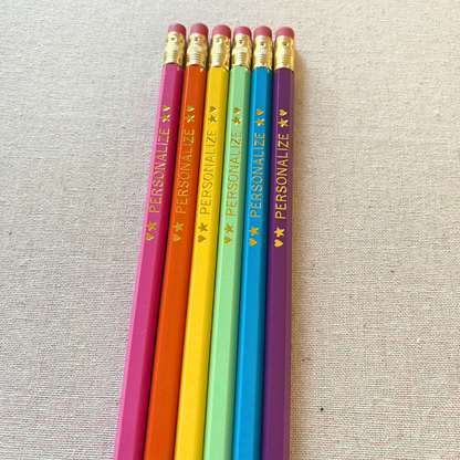 6 Personalized Pencil Set CITRUS SPLASH