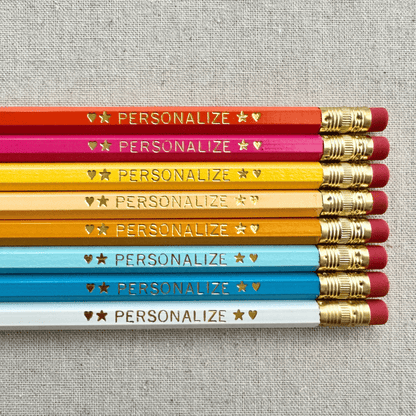 8 Personalized Pencil Set COLOR ME HAPPY
