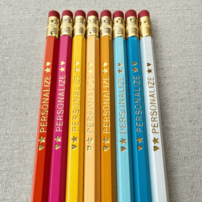 8 Personalized Pencil Set COLOR ME HAPPY