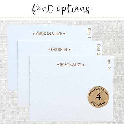 10 Foil Embossed Personalized Notecards and 10 Lavender Envelopes