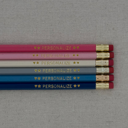 6 Personalized Pencil Set PREPPY COAST