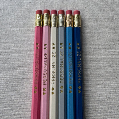 6 Personalized Pencil Set PREPPY COAST