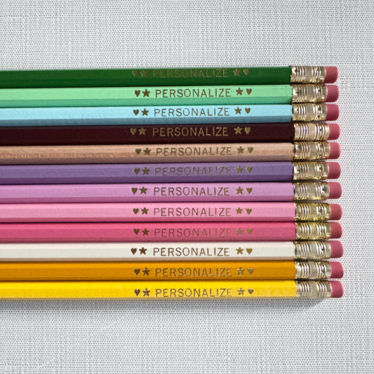12 Personalized Pencil Set ENGLISH GARDEN