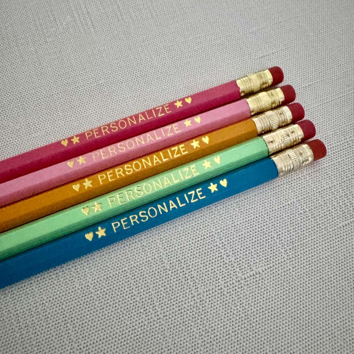 5 Personalized Pencil Set FLORAL CANDY