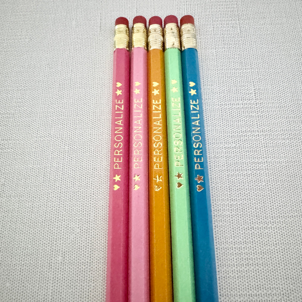 5 Personalized Pencil Set FLORAL CANDY