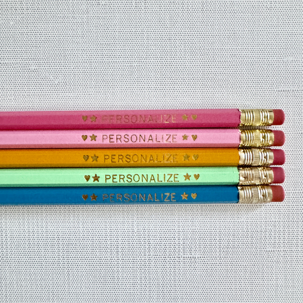 5 Personalized Pencil Set FLORAL CANDY