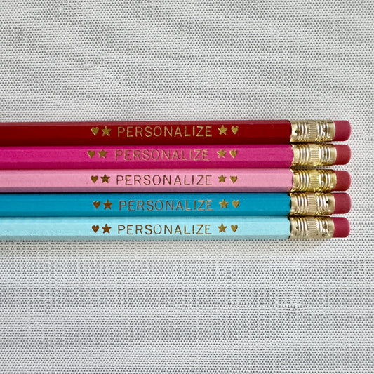 5 Personalized Pencil Set LONDON BLOSSOM