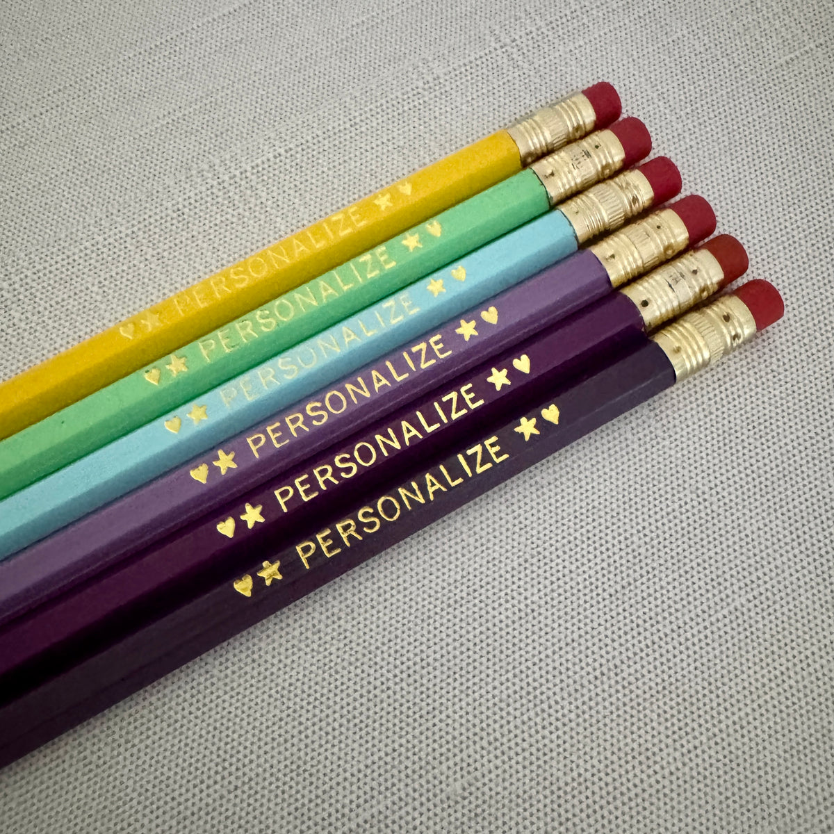 6 Personalized Pencil Set CASTLE SKIES