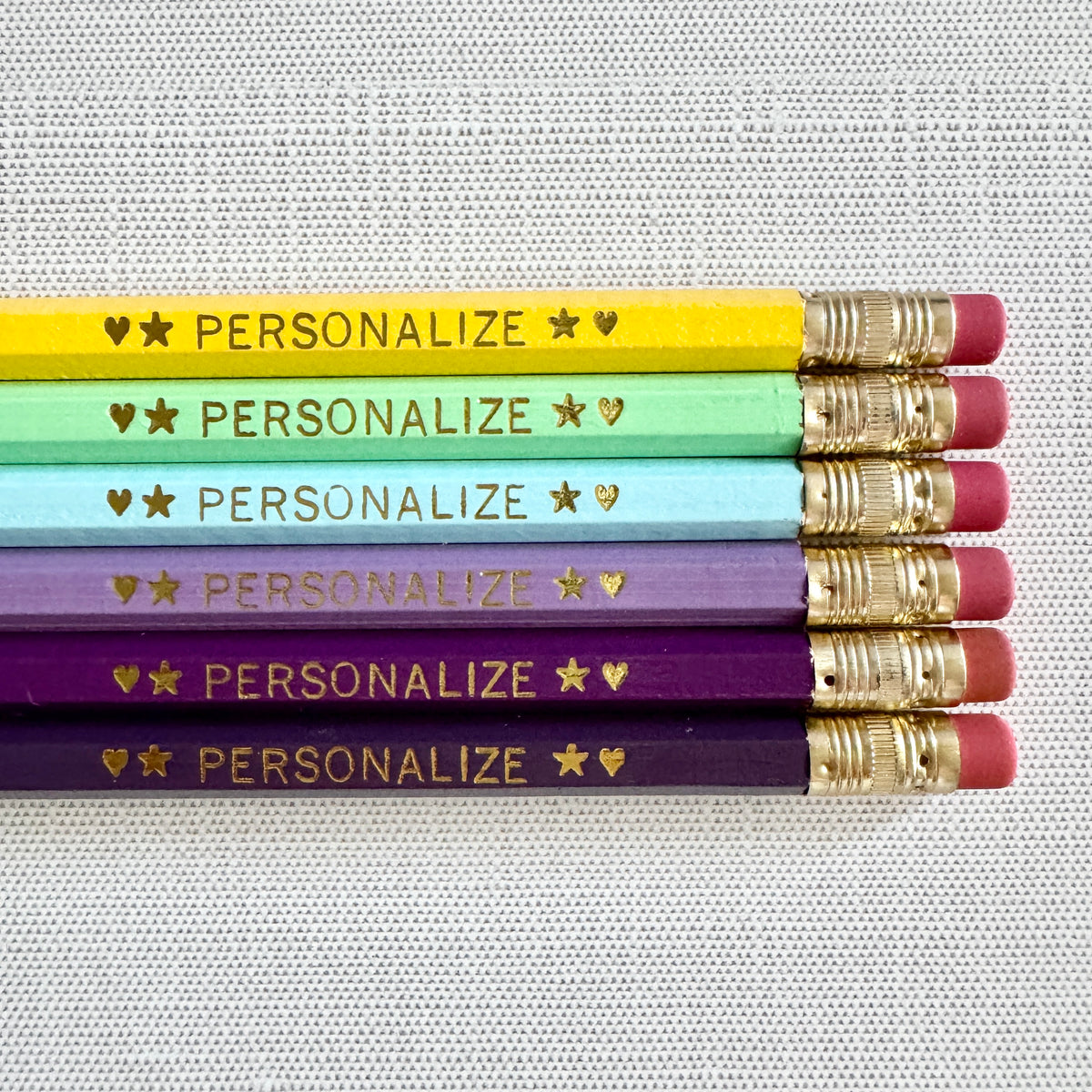 6 Personalized Pencil Set CASTLE SKIES