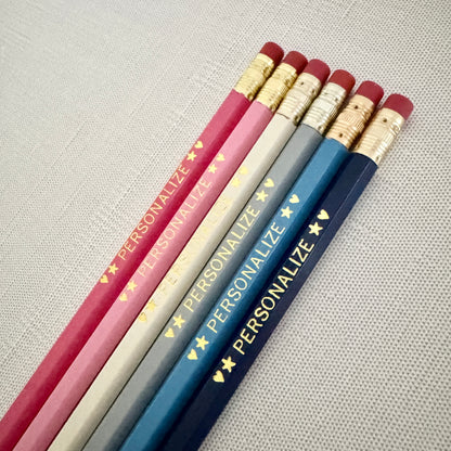 6 Personalized Pencil Set PREPPY COAST