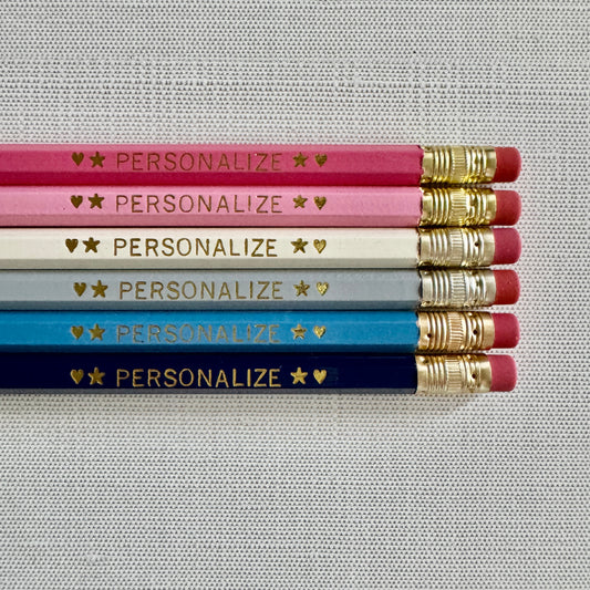 6 Personalized Pencil Set PREPPY COAST