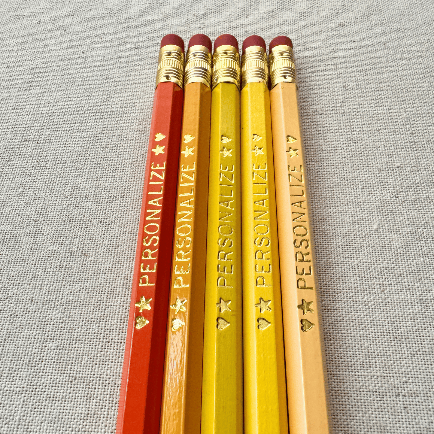 Ombre Orange Personalized Pencil Set