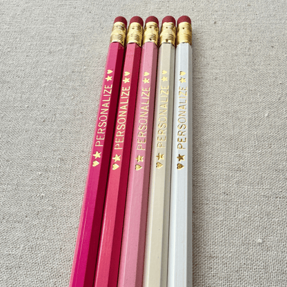 Ombre Pink Personalized Pencil Set