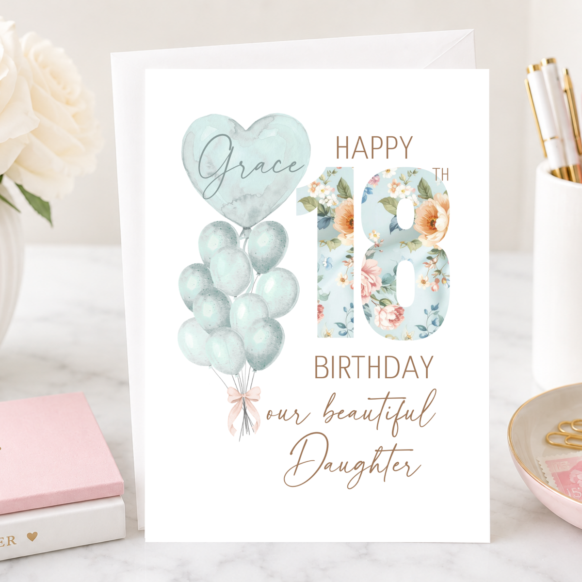 Personalized Daughter's 18th Birthday Card with Custom Name