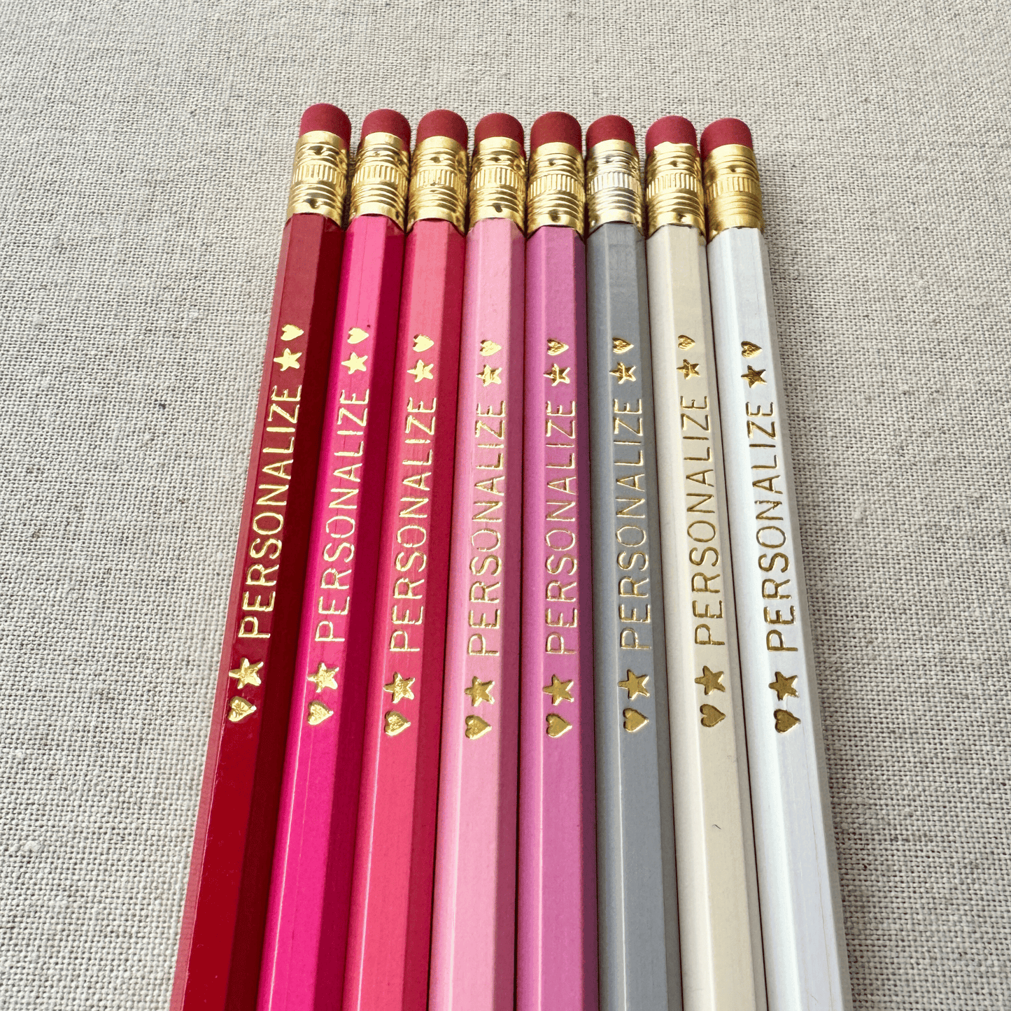 8 Personalized Pencil Set PINK PROSE