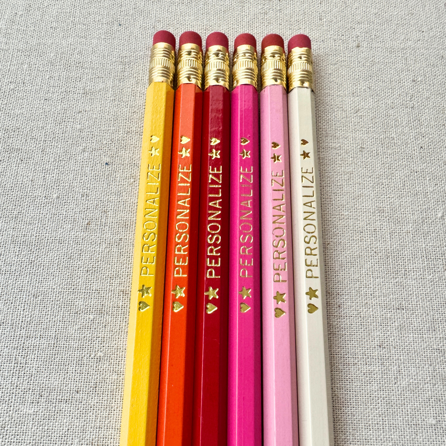 6 Personalized Pencil Set ROSE GARDEN