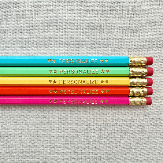 5 Personalized Pencil Set SUNSET CARNIVAL