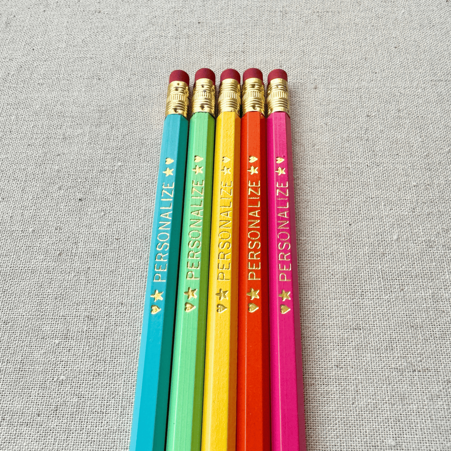 5 Personalized Pencil Set SUNSET CARNIVAL