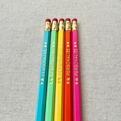 5 Personalized Pencil Set SUNSET CARNIVAL