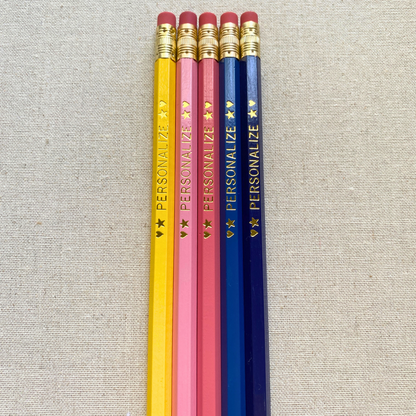 5 Personalized Pencil Set TROPICAL SUNRISE