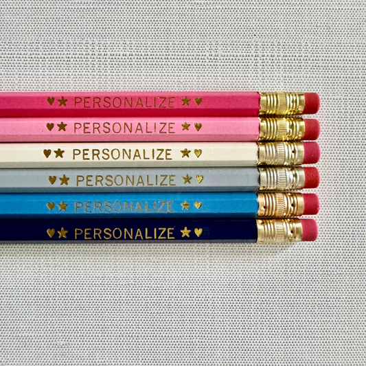 6 Personalized Pencil Set PREPPY COAST